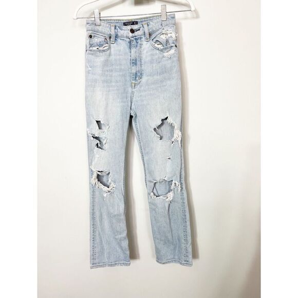 ABERCROMBIE & FITCH ZOE NATURAL RISE ANKLE STRAIGHT MOM JEAN SIZE 26 / 2 - Picture 1 of 11